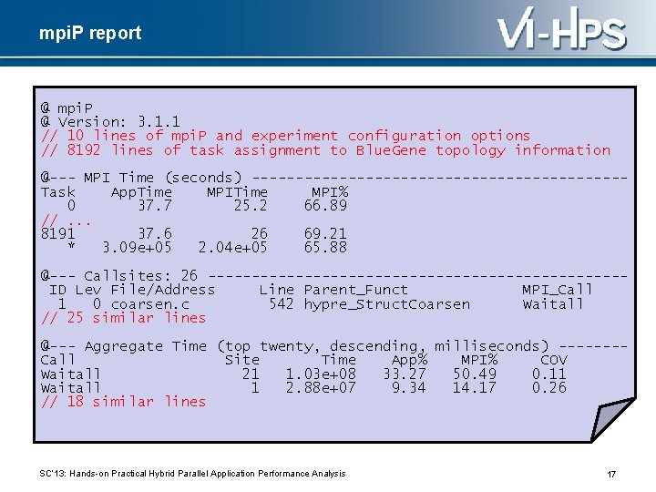 mpi. P report @ mpi. P @ Version: 3. 1. 1 // 10 lines