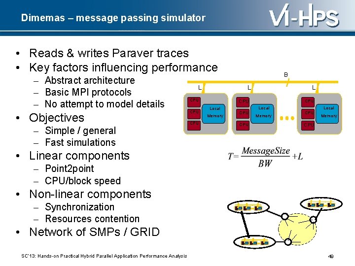 Dimemas – message passing simulator • Reads & writes Paraver traces • Key factors