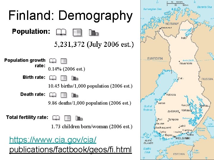 Finland: Demography https: //www. cia. gov/cia/ publications/factbook/geos/fi. html 
