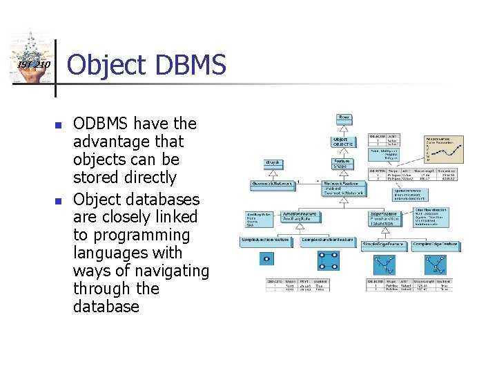 Object DBMS IST 210 n n ODBMS have the advantage that objects can be