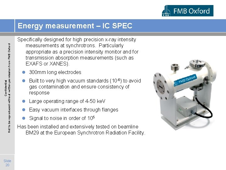Confidential Not to be reproduced without written permission from FMB Oxford Energy measurement –