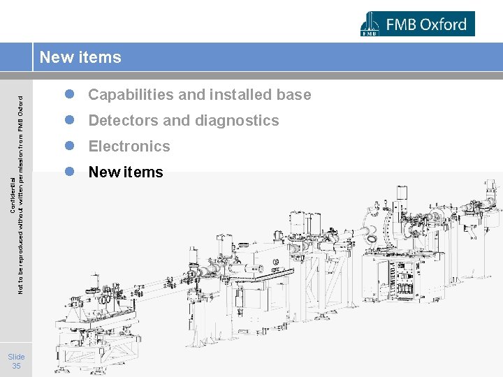 Confidential Not to be reproduced without written permission from FMB Oxford New items Slide