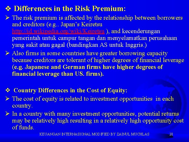 v Differences in the Risk Premium: Ø The risk premium is affected by the