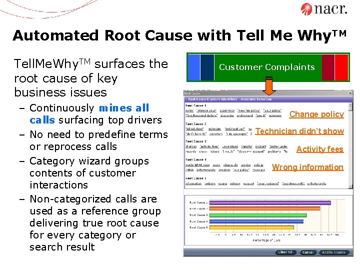 Automated Root Cause with Tell Me Why. TM Tell. Me. Why. TM surfaces the