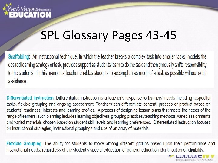 SPL Glossary Pages 43 -45 