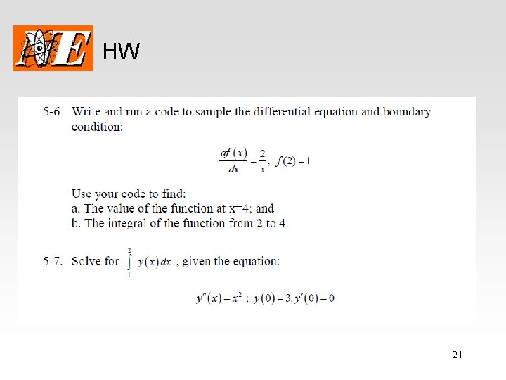 HW 21 