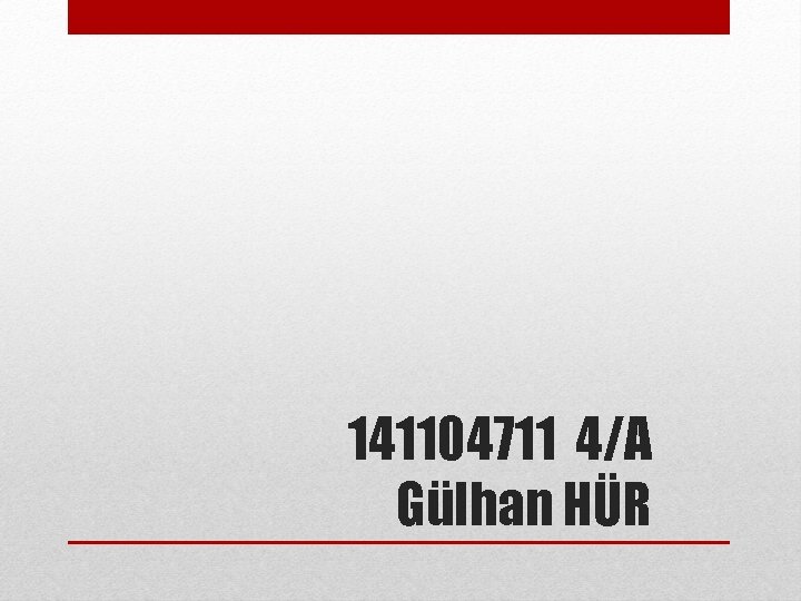 141104711 4/A Gülhan HÜR 