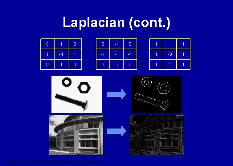 Laplacian (cont. ) 0 1 0 0 -1 0 1 1 -4 1 -1