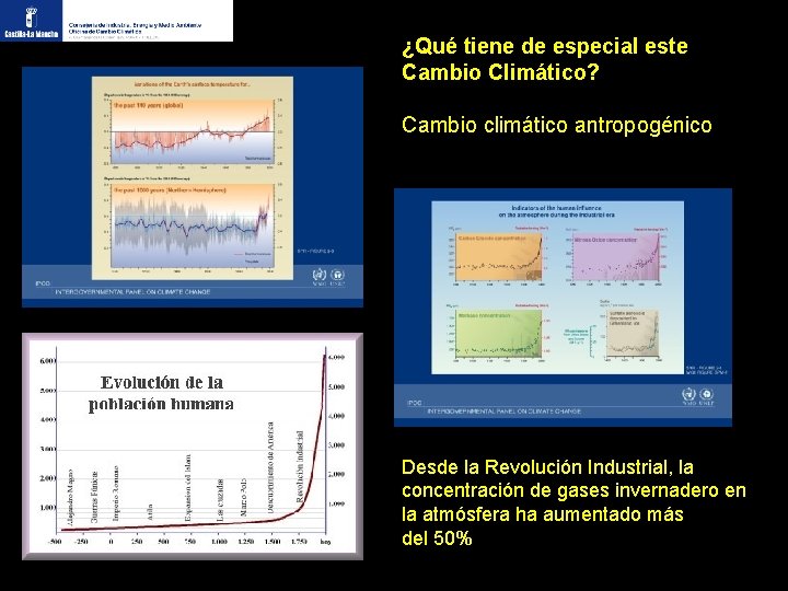 ¿Qué tiene de especial este Cambio Climático? Cambio climático antropogénico ¿Qué evidencias hay? Desde