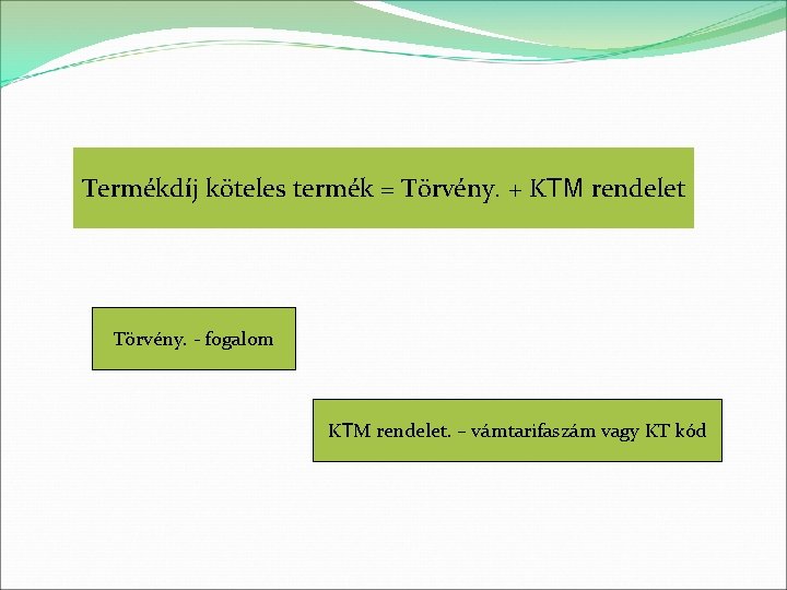 Termékdíj köteles termék = Törvény. + KTM rendelet Törvény. - fogalom KTM rendelet. –