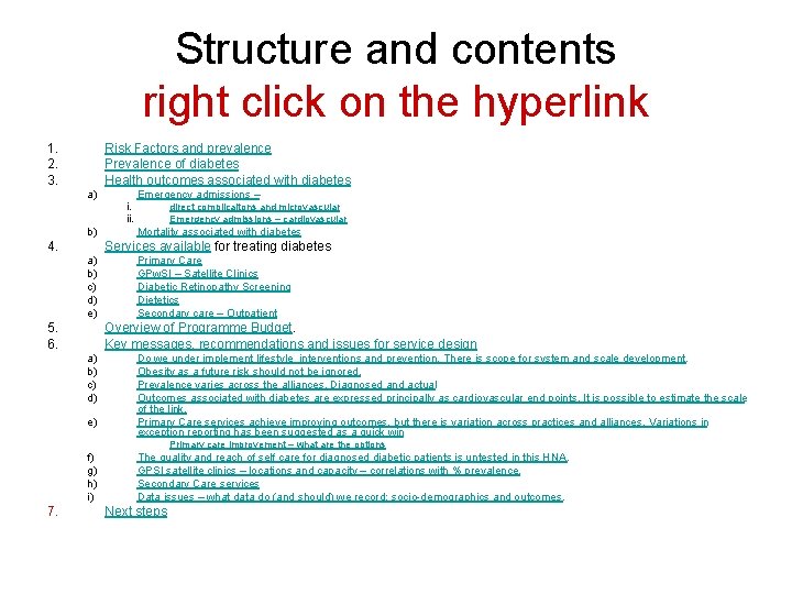 Structure and contents right click on the hyperlink 1. 2. 3. Risk Factors and