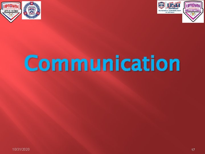 Communication 10/31/2020 17 