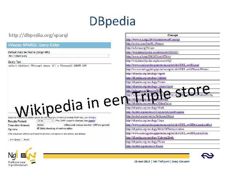 DBpedia http: //dbpedia. org/sparql a i d e p i Wik e r o