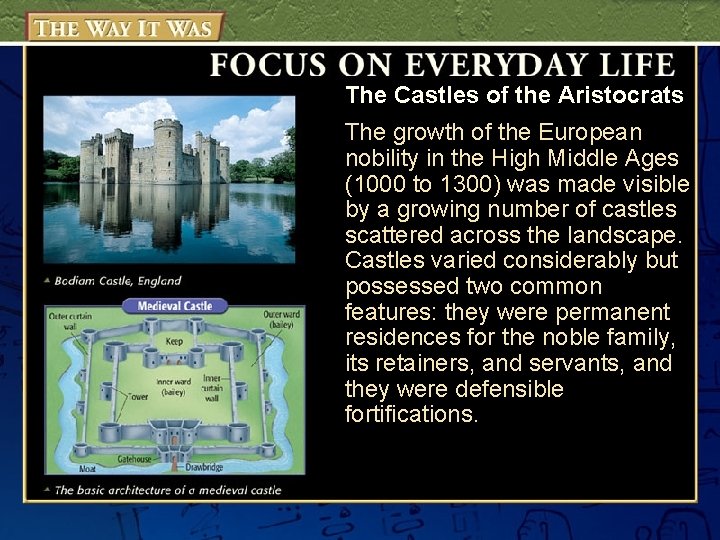 The Castles of the Aristocrats The growth of the European nobility in the High