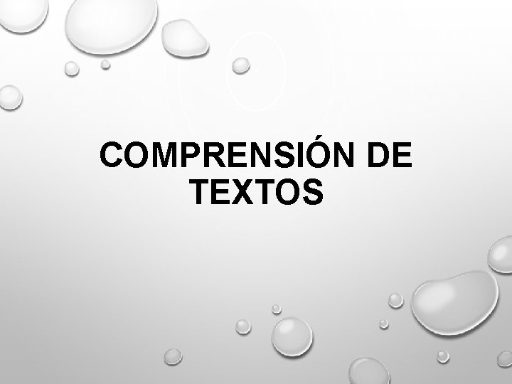 COMPRENSIÓN DE TEXTOS 