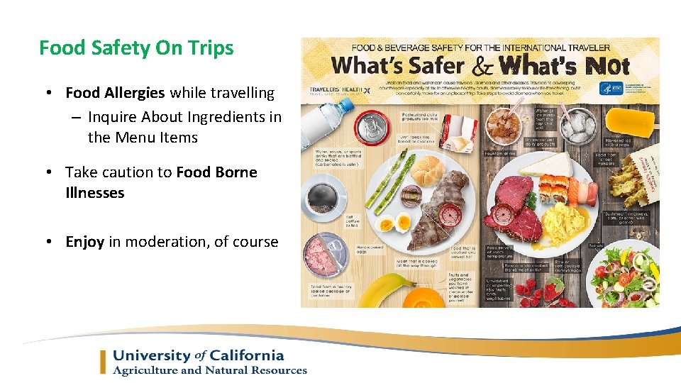 Food Safety On Trips • Food Allergies while travelling – Inquire About Ingredients in