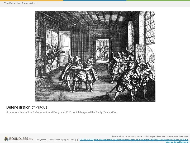 The Protestant Reformation Defenestration of Prague A later woodcut of the Defenestration of Prague