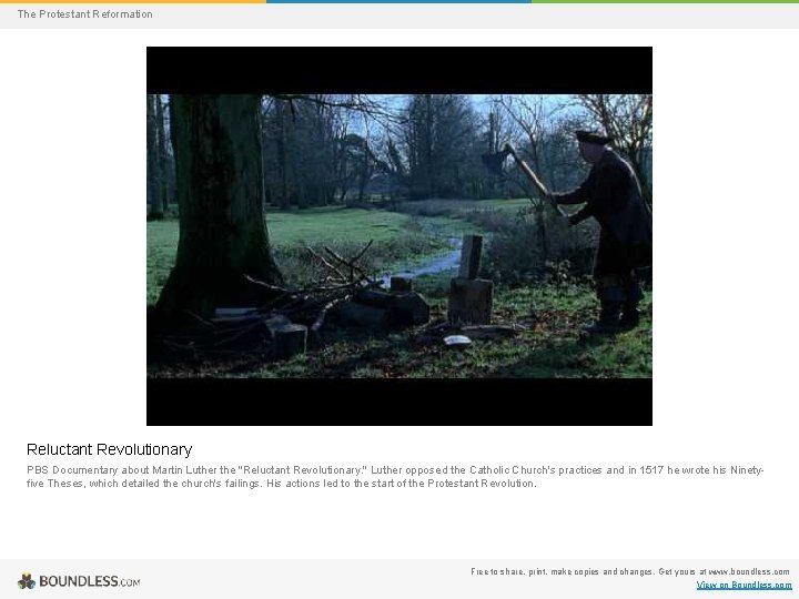 The Protestant Reformation Reluctant Revolutionary PBS Documentary about Martin Luther the "Reluctant Revolutionary. "