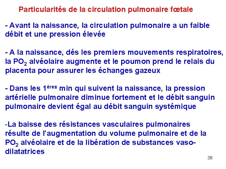 Particularités de la circulation pulmonaire fœtale - Avant la naissance, la circulation pulmonaire a