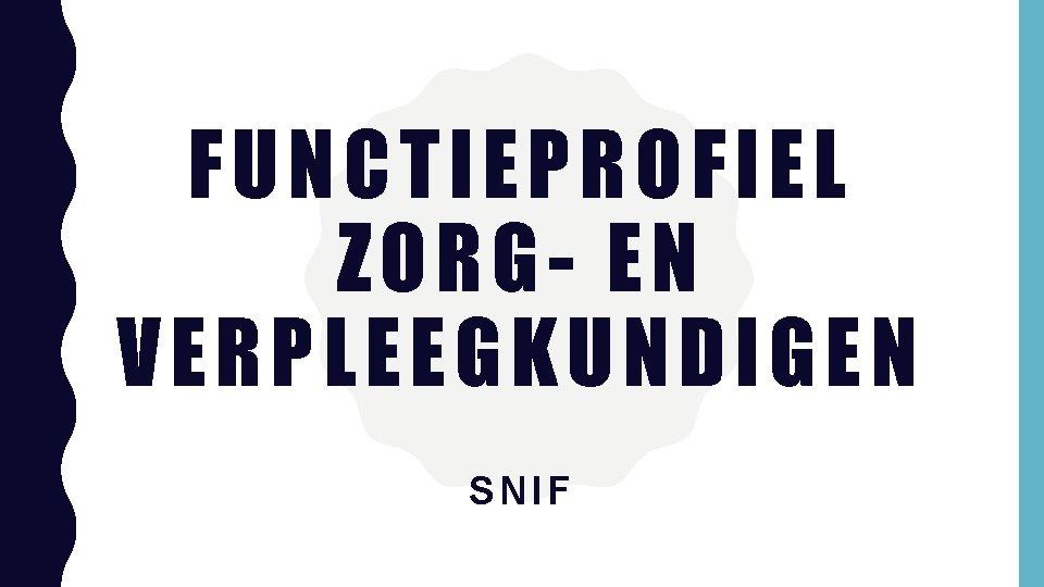 F UNCTI EPROFIEL ZO RG - EN VERPL EE GKU NDIGEN SNIF 