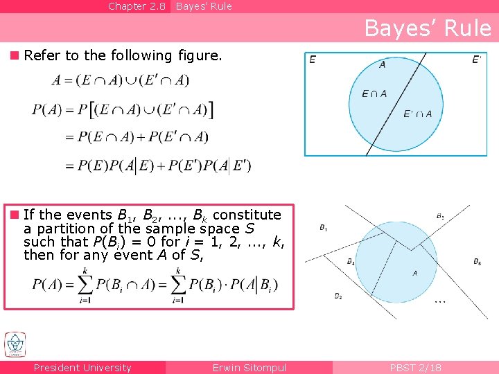 Chapter 2. 8 Bayes’ Rule n Refer to the following figure. n If the