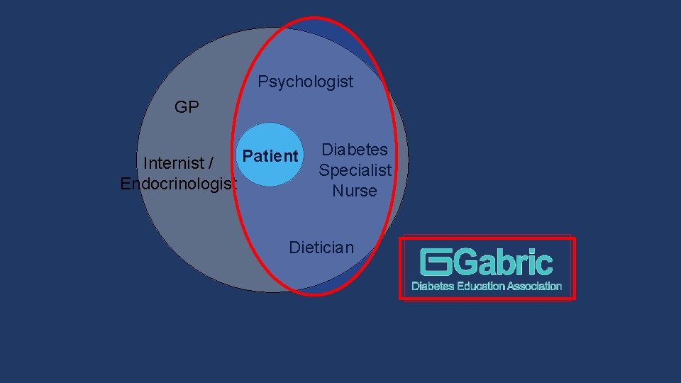 Psychologist GP Internist / Endocrinologist Patient Diabetes Specialist Nurse Dietician 