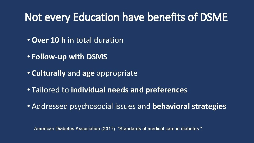 Not every Education have benefits of DSME • Over 10 h in total duration