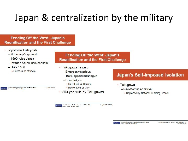 Japan & centralization by the military 