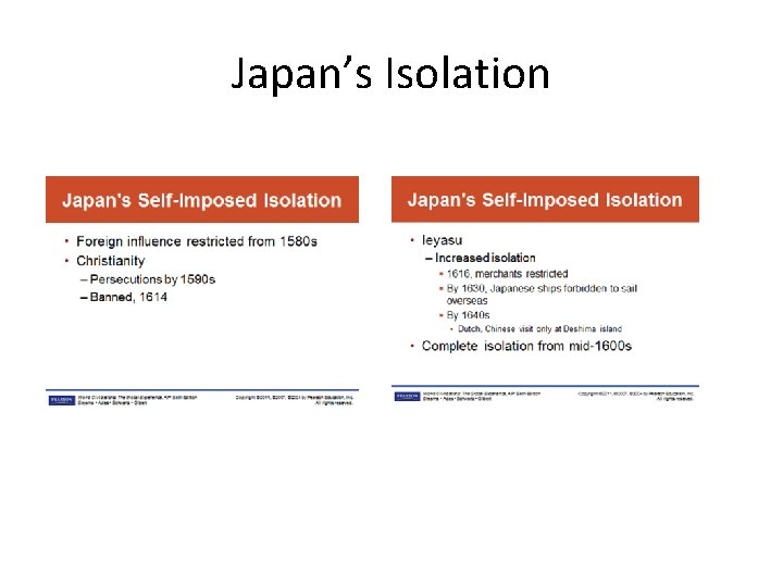 Japan’s Isolation 