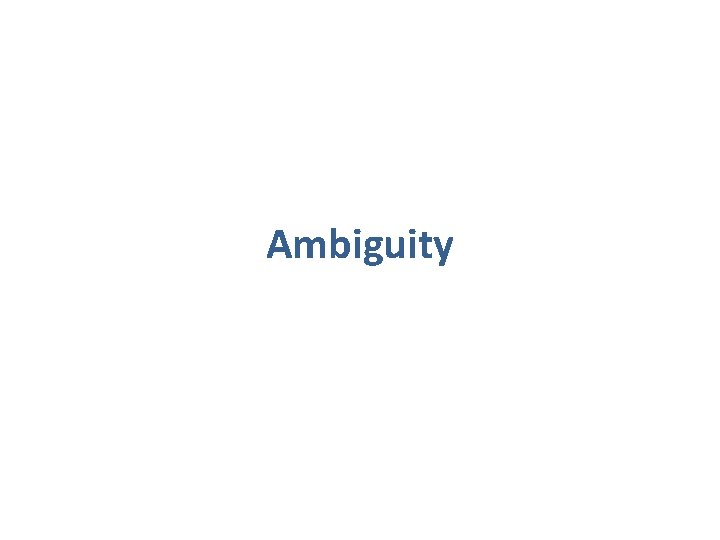 Ambiguity 