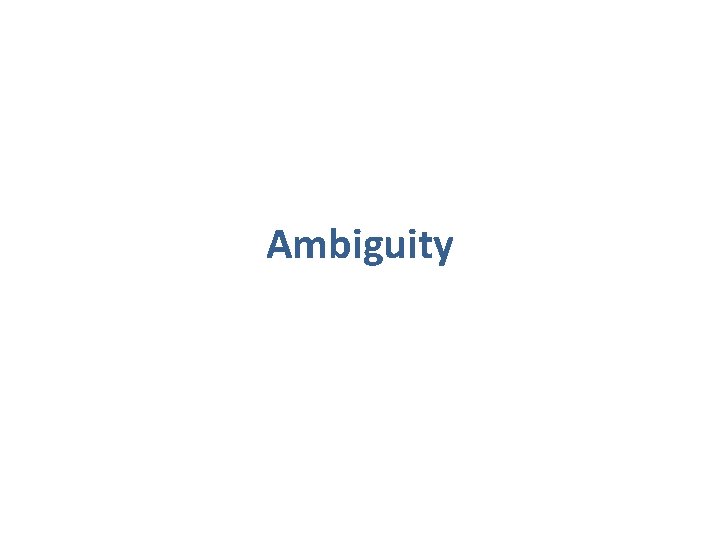 Ambiguity 