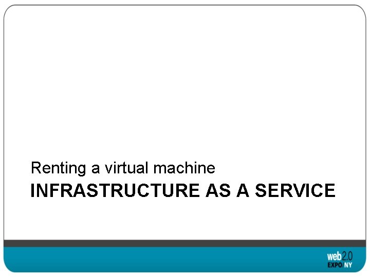 Renting a virtual machine INFRASTRUCTURE AS A SERVICE 