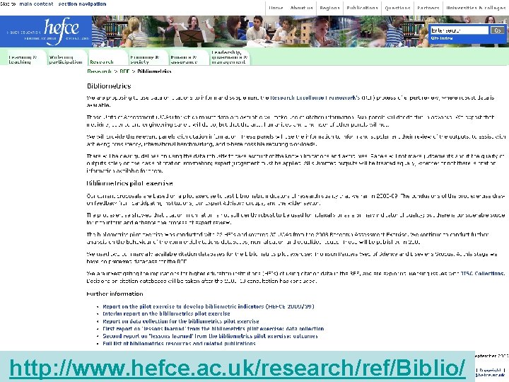 http: //www. hefce. ac. uk/research/ref/Biblio/ 