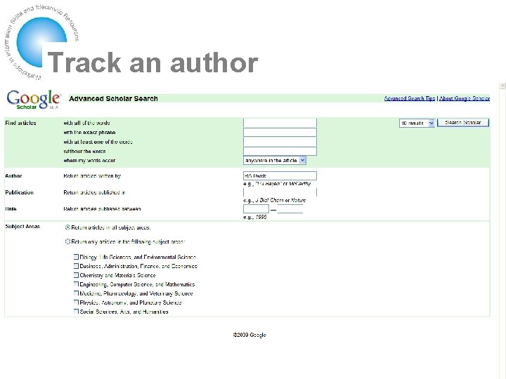 Track an author 