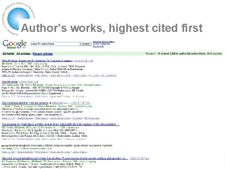 Author’s works, highest cited first 