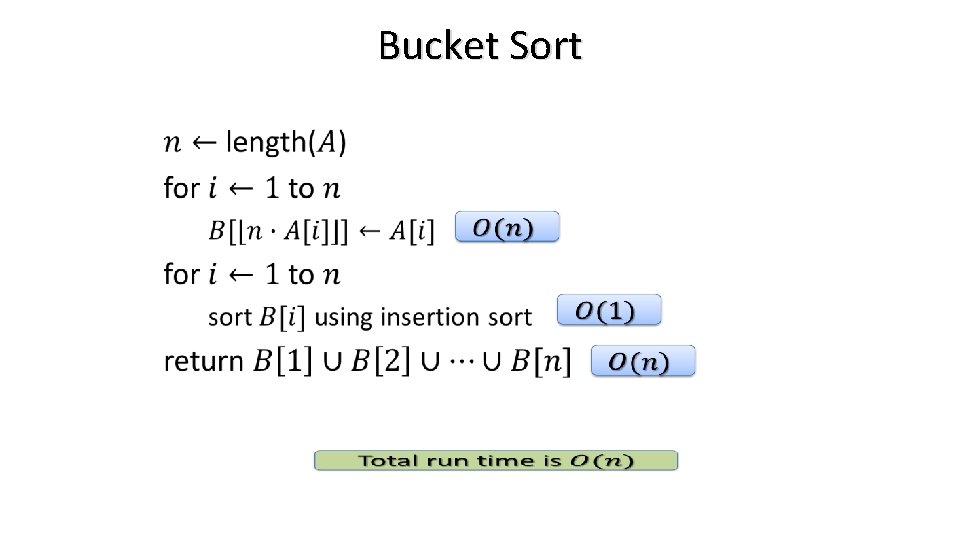 Bucket Sort • 