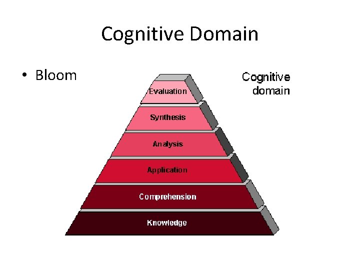 Cognitive Domain • Bloom 
