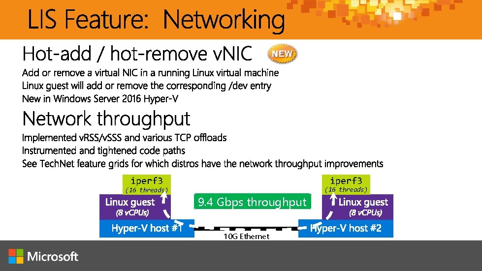 iperf 3 (16 threads) 9. 4 Gbps throughput 10 G Ethernet (16 threads) …