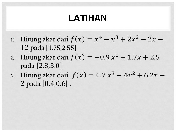 LATIHAN • 