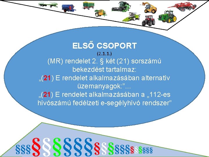 ELSŐ CSOPORT (2. 1. 1. ) (MR) rendelet 2. § két (21) sorszámú bekezdést