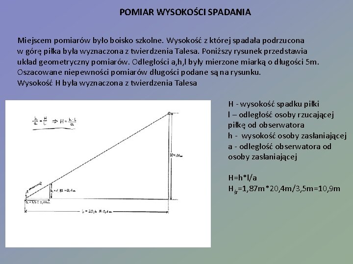 WYZNACZANIE WARTOCI PRZYSPIESZENIA ZIEMSKIEGO SWOBODNIE SPADAJCEJ