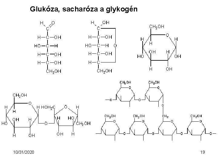 Glukóza, sacharóza a glykogén 10/31/2020 19 