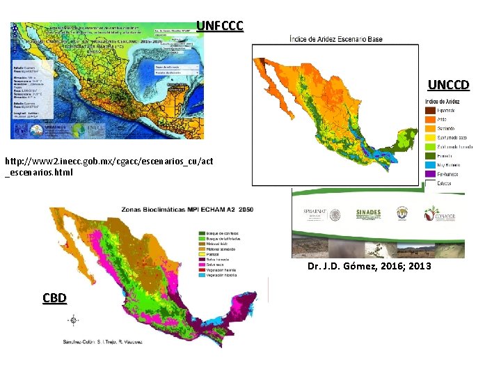 UNFCCC UNCCD http: //www 2. inecc. gob. mx/cgacc/escenarios_cu/act _escenarios. html Dr. J. D. Gómez,