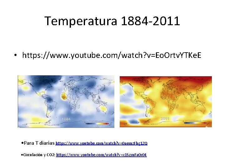 Temperatura 1884 -2011 • https: //www. youtube. com/watch? v=Eo. Ortv. YTKe. E • Para