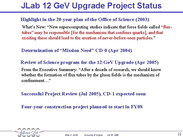 JLab 12 Ge. V Upgrade Project Status Highlight in the 20 -year plan of