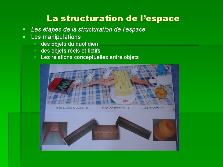 La structuration de l’espace § Les étapes de la structuration de l’espace § Les