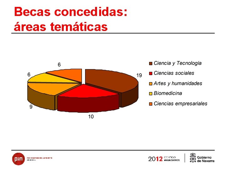 Becas concedidas: áreas temáticas 