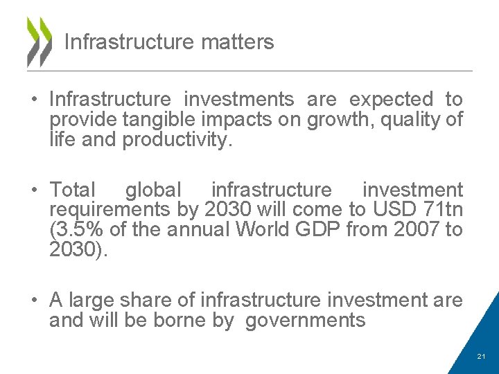 Infrastructure matters • Infrastructure investments are expected to provide tangible impacts on growth, quality