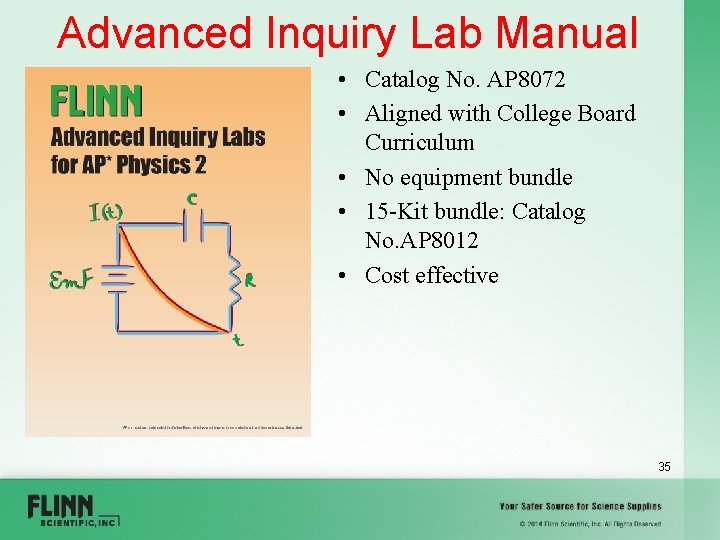 Advanced Inquiry Lab Manual • Catalog No. AP 8072 • Aligned with College Board