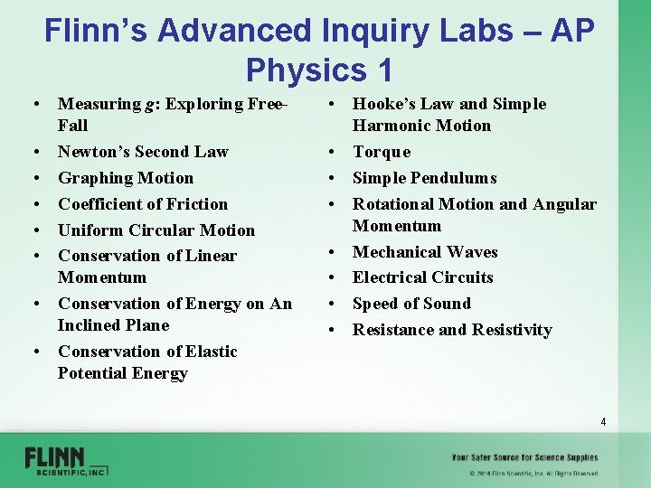 Flinn’s Advanced Inquiry Labs – AP Physics 1 • Measuring g: Exploring Free. Fall